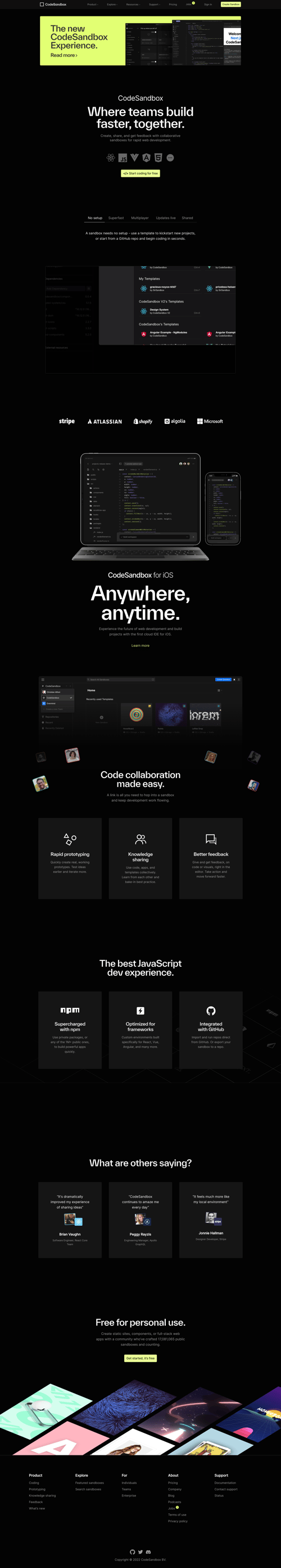 CodeSandbox
				 page example