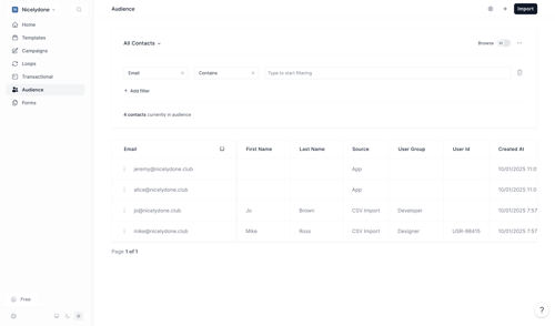 Loops screen example