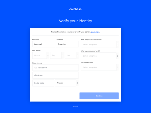 Coinbase
			     ux ui design