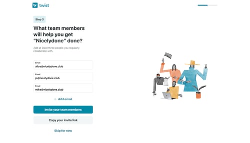 Twist
				onboarding page example