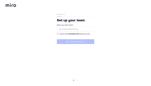 Miro
				account setup page example