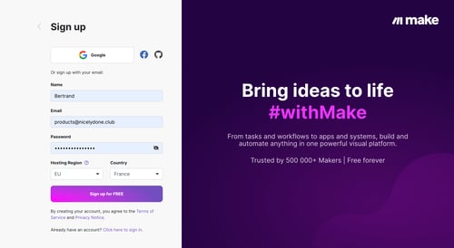 Make
				signup page example
