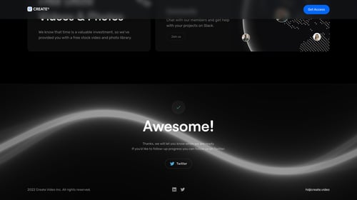 Create Video submitting request screen example