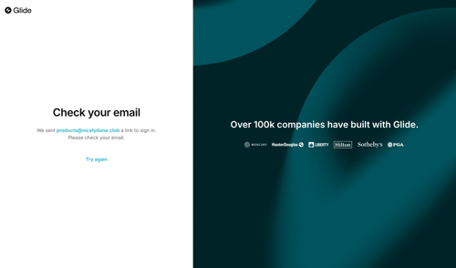 Glide
				signin page example