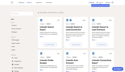 PhantomBuster
				home page example