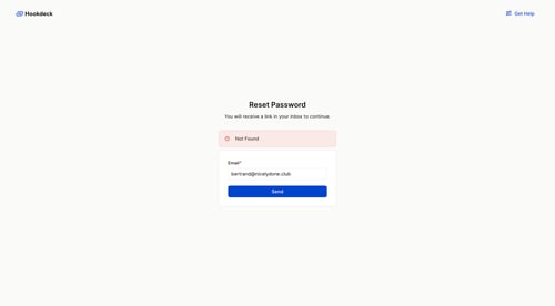 Hookdeck
				password reset page example