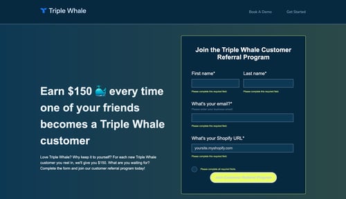 Triple Whale
				form page example