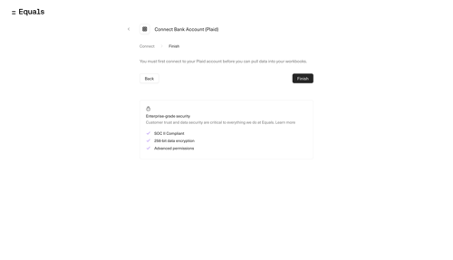 Equals
				account setup page example