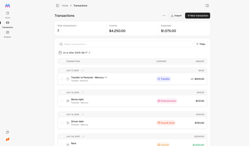 Maybe Finance screen example