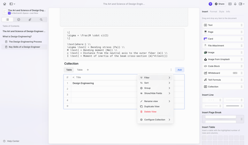 Craft screen example