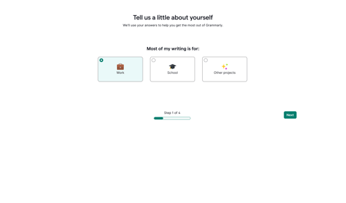 Grammarly screen example