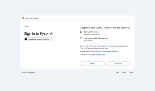 Fyxer
				signin page example