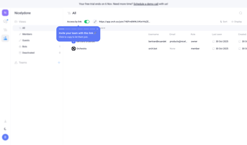 Orchestra screen example