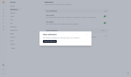 Loops screen example