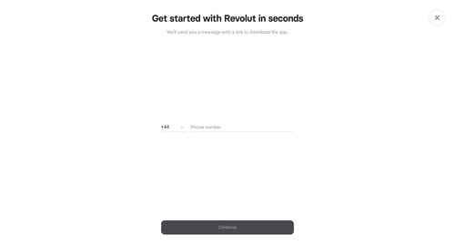 Revolut
				signup page example