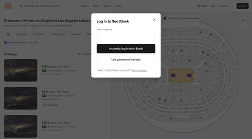 SeatGeek
				signin page example