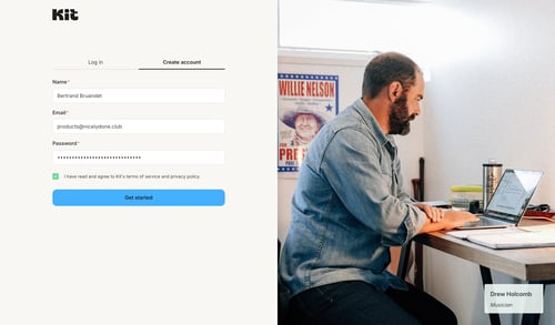 Kit
				signup page example