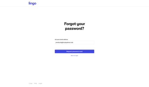 Lingo
				password reset page example