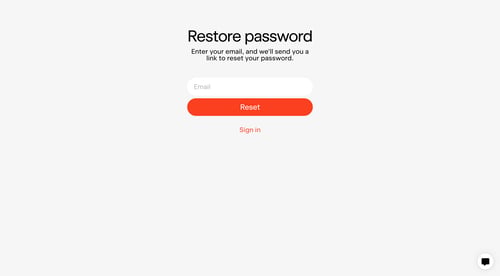 Exactly
				password reset page example