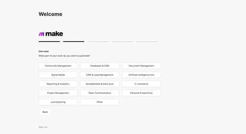 Make
				onboarding page example