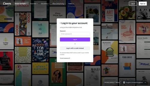 Canva
				signup page example