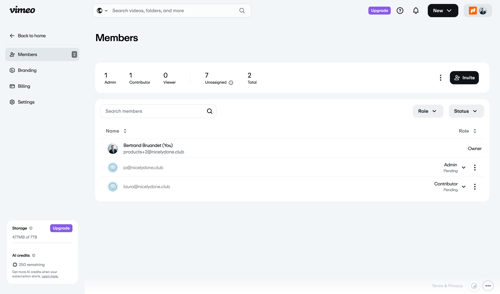 Vimeo screen example
