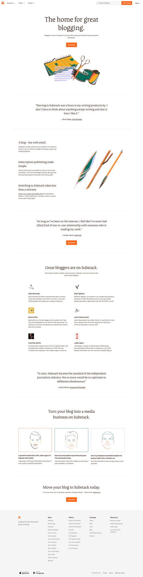 Substack
				use cases page example