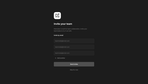 Kitemaker
				onboarding page example