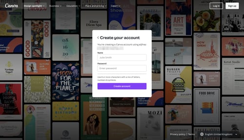 Canva
				signin page example