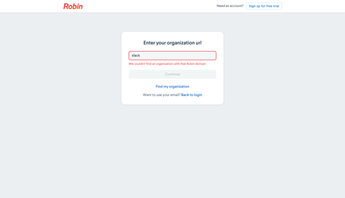 Robin
				signin page example