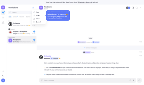 Orchestra screen example