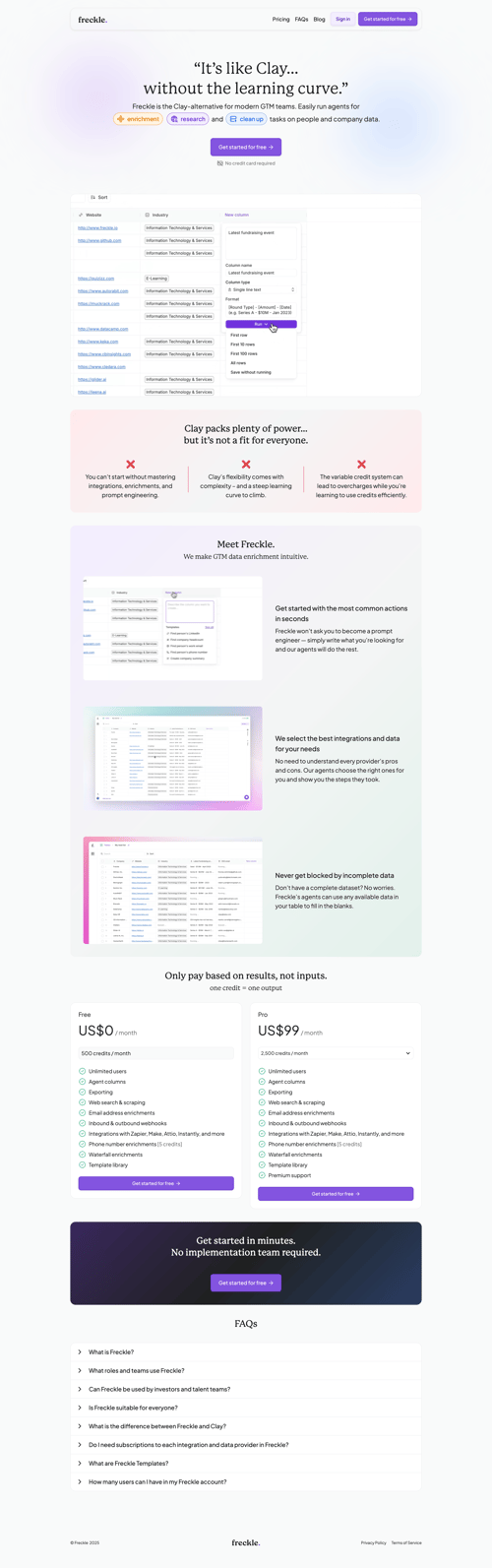Freckle screen example