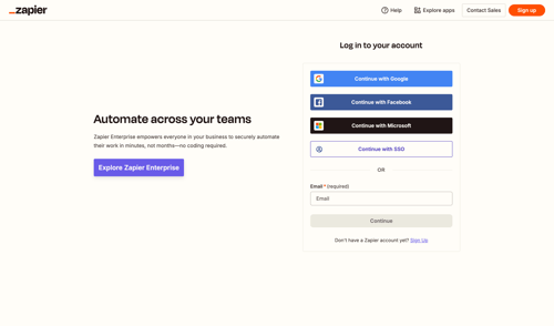 Zapier
				signin page example