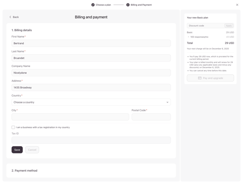 Typeform screen example