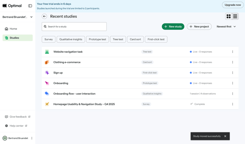 Optimal screen example