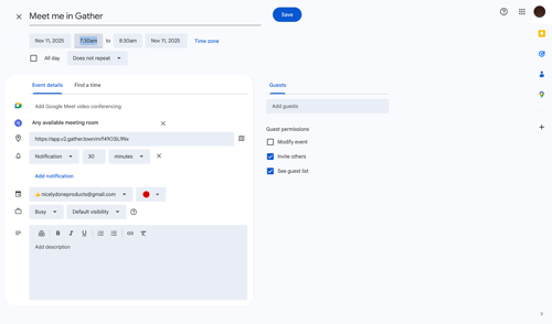 Gather screen example