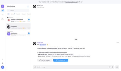 Orchestra screen example
