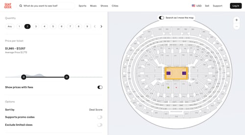 SeatGeek
				filters page example