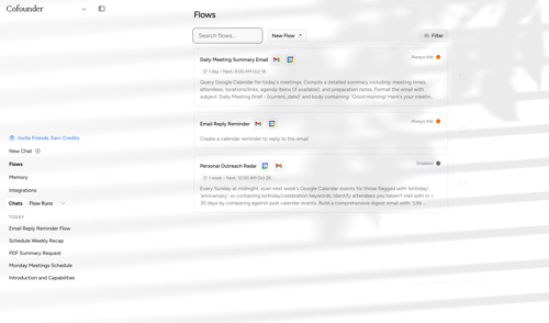 Cofounder screen example
