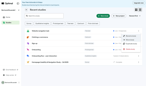 Optimal screen example