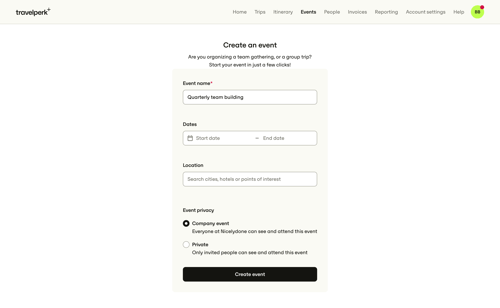 Travelperk screen example