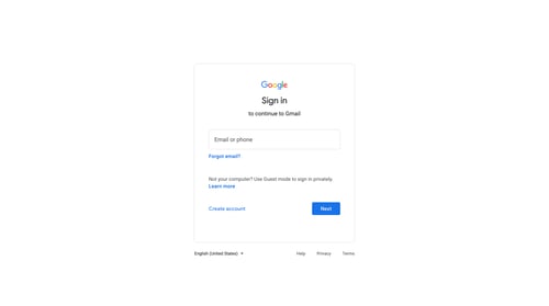 Google Mail
				signin page example