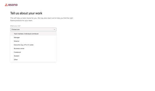 Asana
				onboarding page example