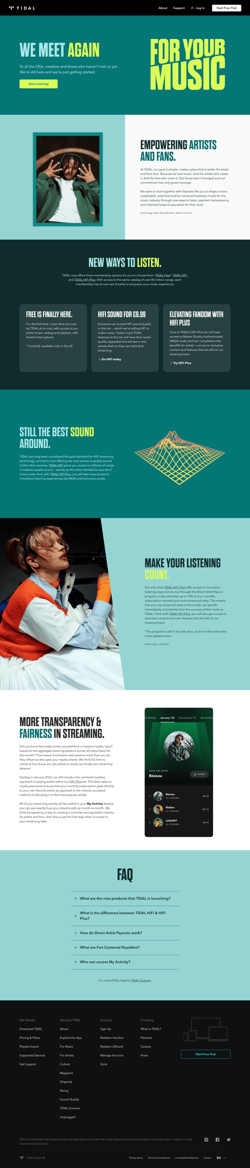 Tidal
			 ux ui design