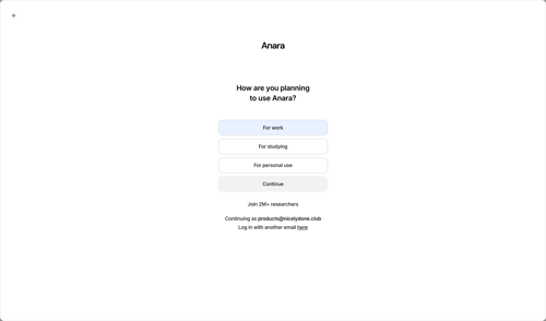 Anara screen example