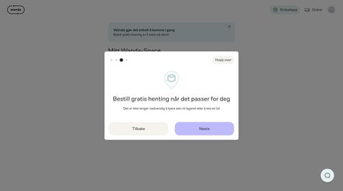 Wanda
				onboarding page example