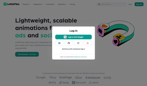 Lottie
				signin page example