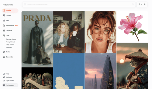 Midjourney screen example