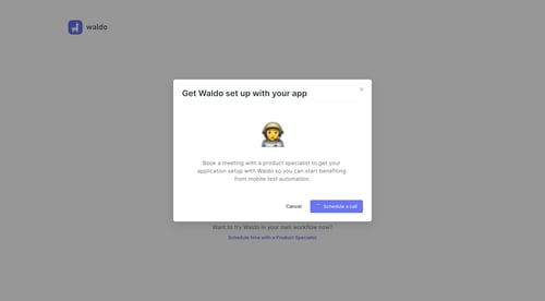Waldo
				onboarding page example