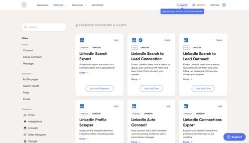 PhantomBuster
				home page example